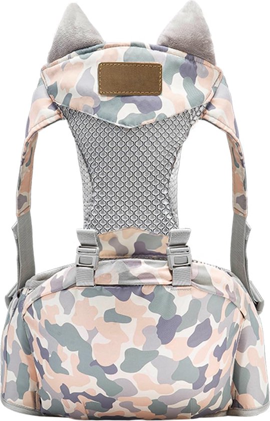 Babydrager van pasgeborenen tot peuters, ergonomische rugverstelling 4-in-1 babydrager, 3D mesh infants Soft Child Carrier voor 3-36 maanden (camouflage B)