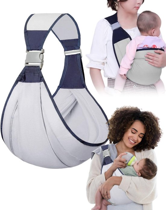 Draagdoek - Draagzak - Grijs - Wrap - Multifunctioneel - Ergonomisch - Baby - Dreumes - Wrap - Travel Size - tot 36 maanden